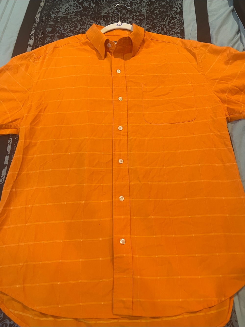 Caribbean Joe Orange Short-Sleeve Button-Down Shirt
